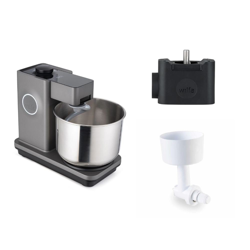 Wilfa Küchenmaschine Probaker Timer KM2GY-T70 grau+ Tool Adapter + Messerschmidt Mahlvorsatz