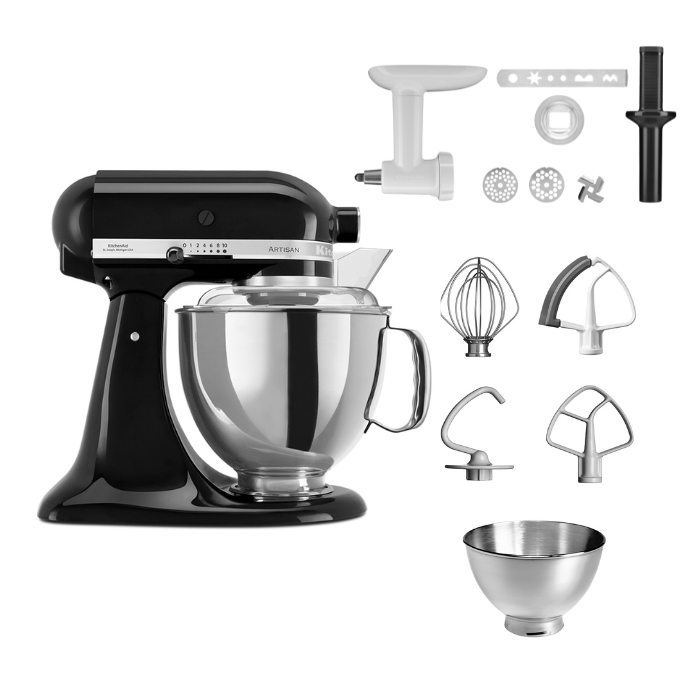 KitchenAid 4,8 L 5KSM175 Artisan Küchenmaschine Cookielover mit Fleischwolf+Spritzgebäckvorsatz