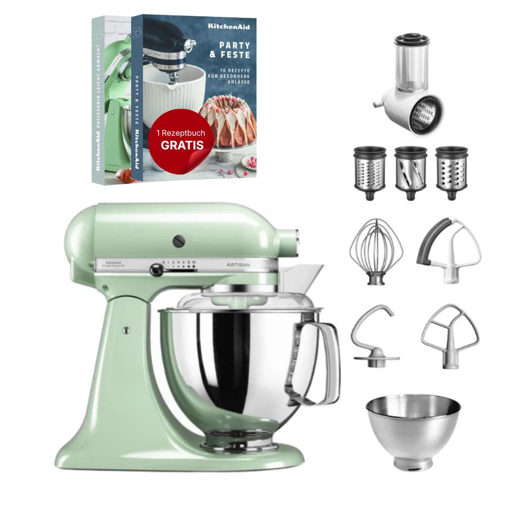 KitchenAid 4,8 L 5KSM175 Artisan Küchenmaschine Beginnerset mit Gemüseschneider