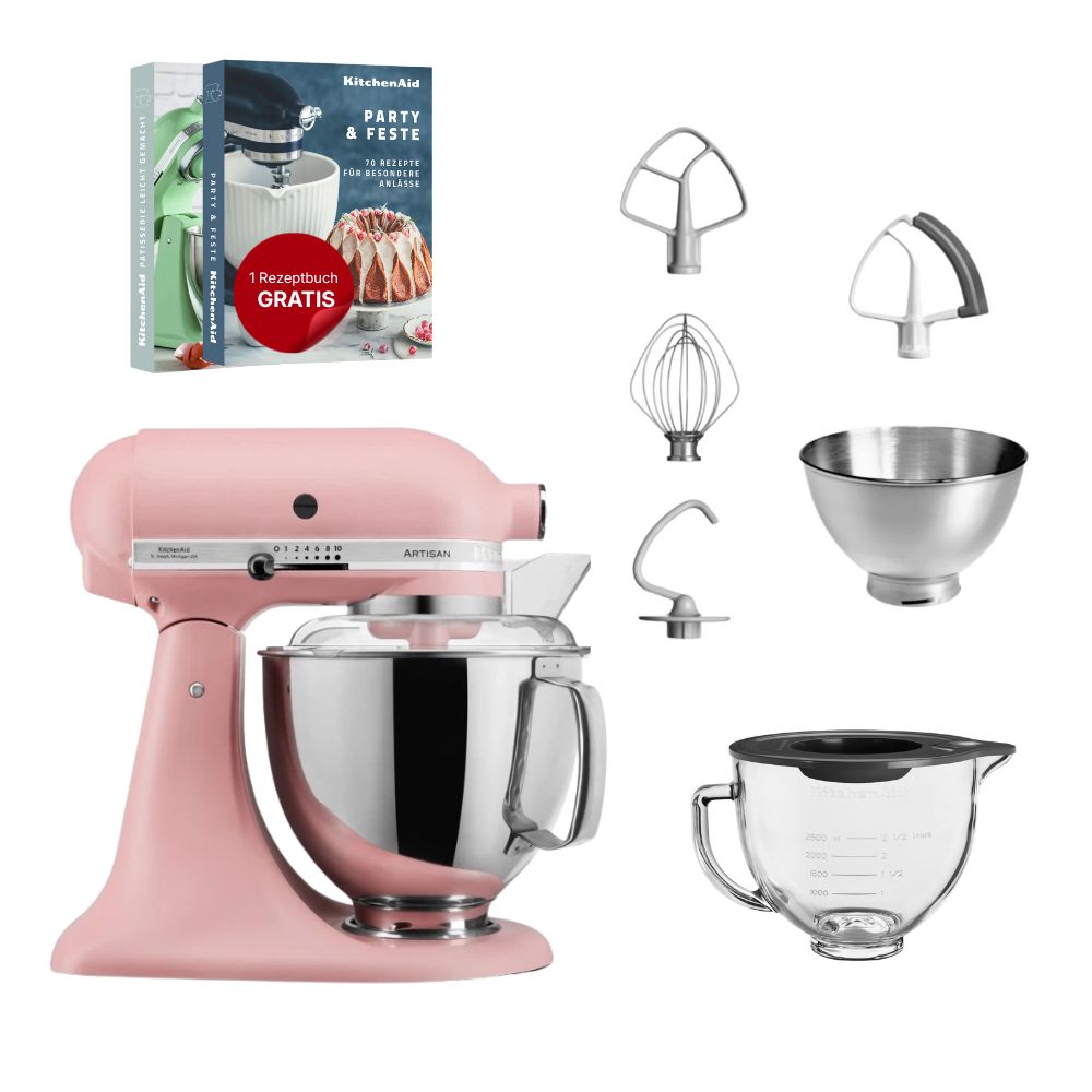 KitchenAid 4,8 L 5KSM175 Artisan Küchenmaschine Glasset mit Glasschüssel