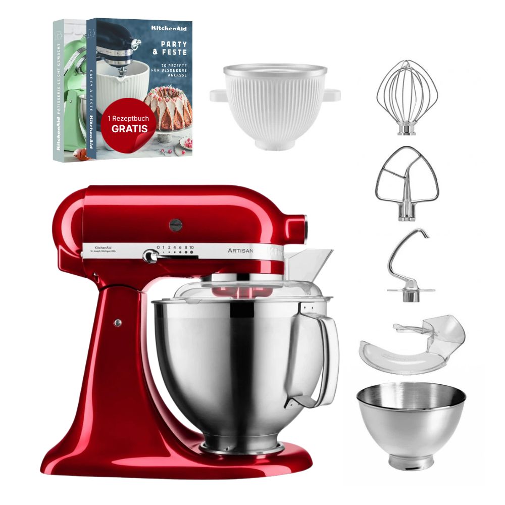 KitchenAid 4,8 L 5KSM185 Artisan Küchenmaschine Icelover Eiszubereiter 5KSMICM