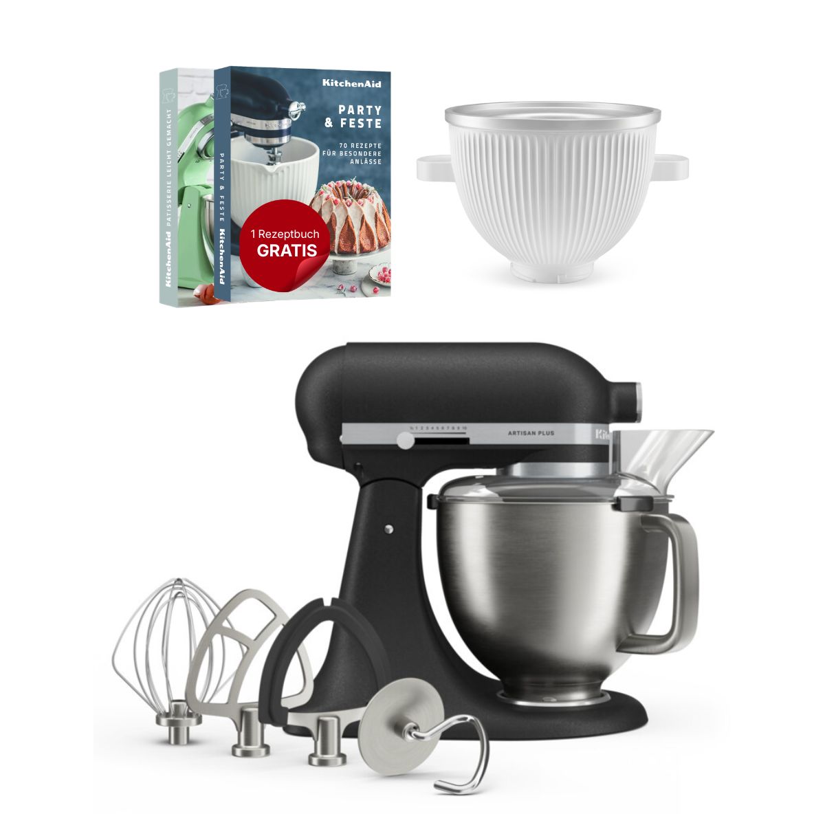 KitchenAid 4,7 L 5KSM50 Artisan Plus Küchenmaschine Icelover mit Eiszubereiter