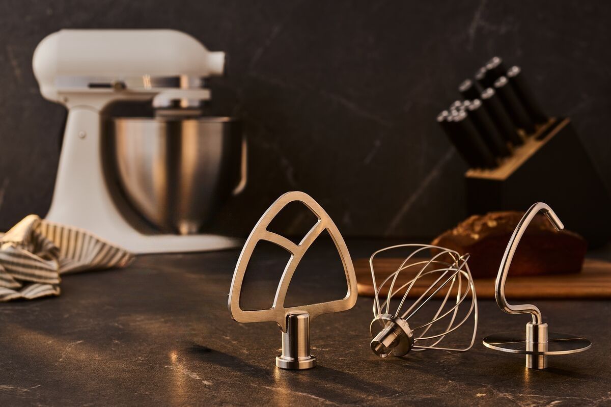 KitchenAid Edelstahlwerkzeuge 3er Set für Küchenmaschinen mit kippbarem Motorkopf 5KSMTH3PSS