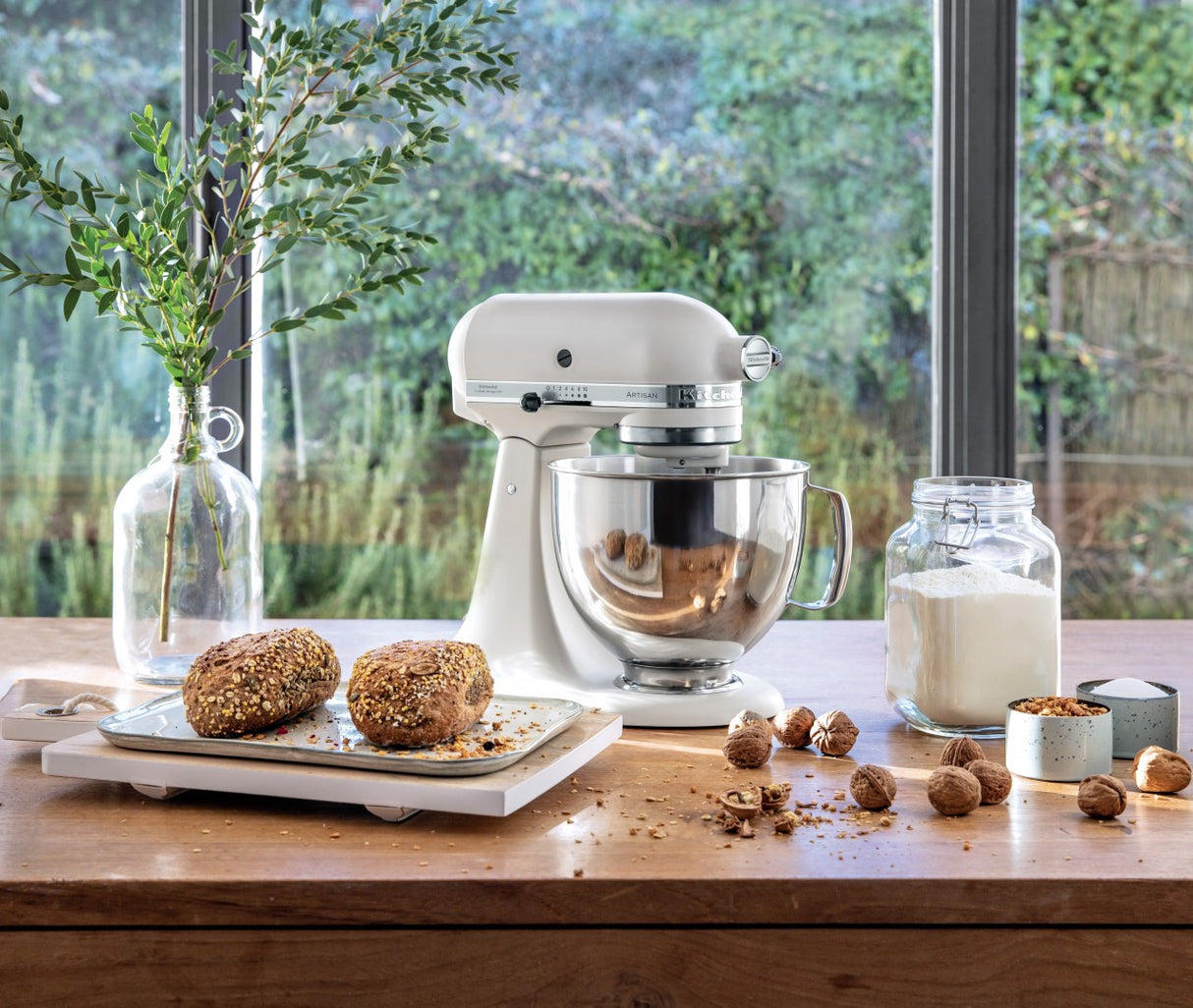 KitchenAid 4,8 L 5KSM185 Artisan Küchenmaschine Allrounderset Fleischwolf+Spritzgebäck+Gemüseschneider