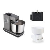 Wilfa Küchenmaschine Probaker KM1GY-70 grau + Tool Adapter + Messerschmidt Flockervorsatz