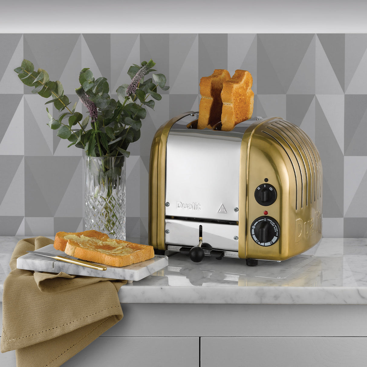 Dualit Toaster Paket 2, 2er Toaster mit Sandwichzange und Brötchenaufsatz