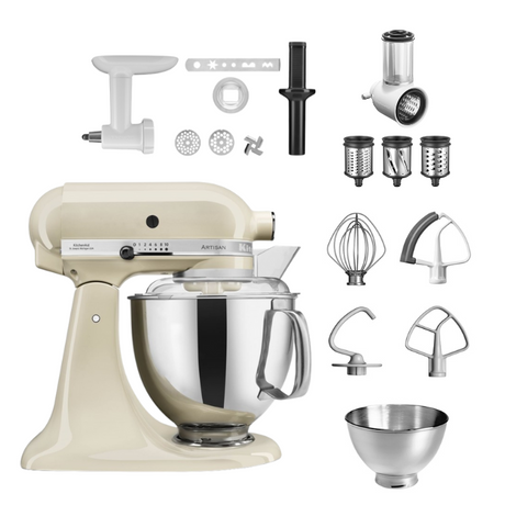 KitchenAid 4,8 L 5KSM175 Artisan Küchenmaschine Allrounderset mit Gemüseschneider+Fleischwolf+Spritzgebäckvorsatz