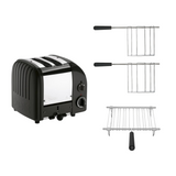 Dualit Toaster Paket 3, 2er Toaster mit zwei Sandwichzangen und Brötchenaufsatz