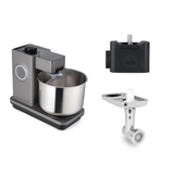 Wilfa Küchenmaschine Probaker Timer KM2GY-T70 grau+ Tool Adapter + Messerschmidt Edelstahlfleischwolf
