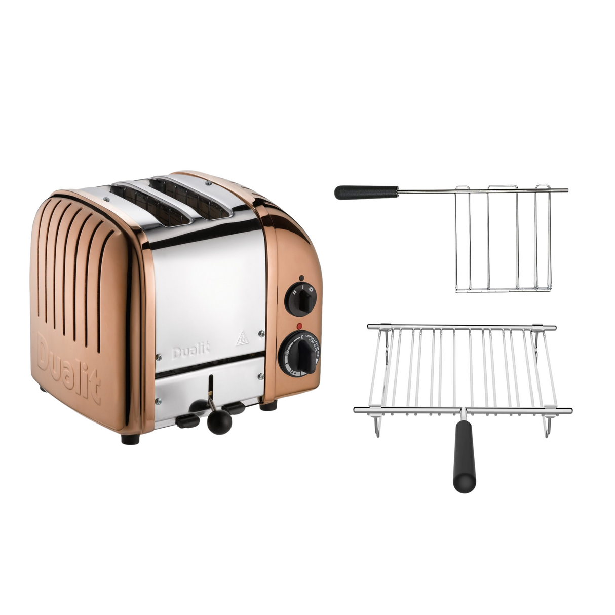 Dualit Toaster Paket 2, 2er Toaster mit Sandwichzange und Brötchenaufsatz