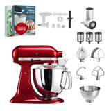 KitchenAid 4,8 L 5KSM175 Artisan Küchenmaschine Allrounderset mit Gemüseschneider+Fleischwolf+Spritzgebäckvorsatz
