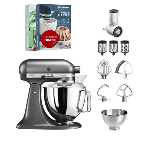 KitchenAid 4,8 L 5KSM175 Artisan Küchenmaschine Beginnerset mit Gemüseschneider