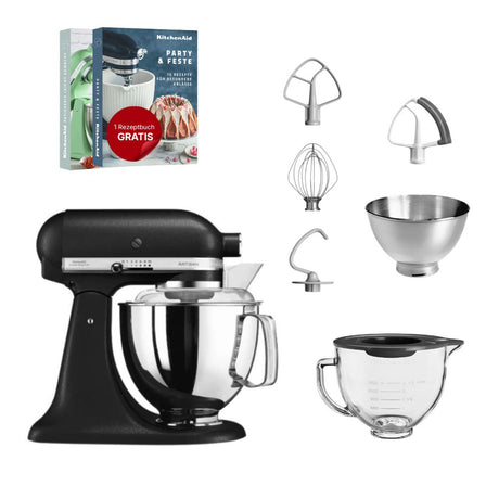 KitchenAid 4,8 L 5KSM175 Artisan Küchenmaschine Glasset mit Glasschüssel