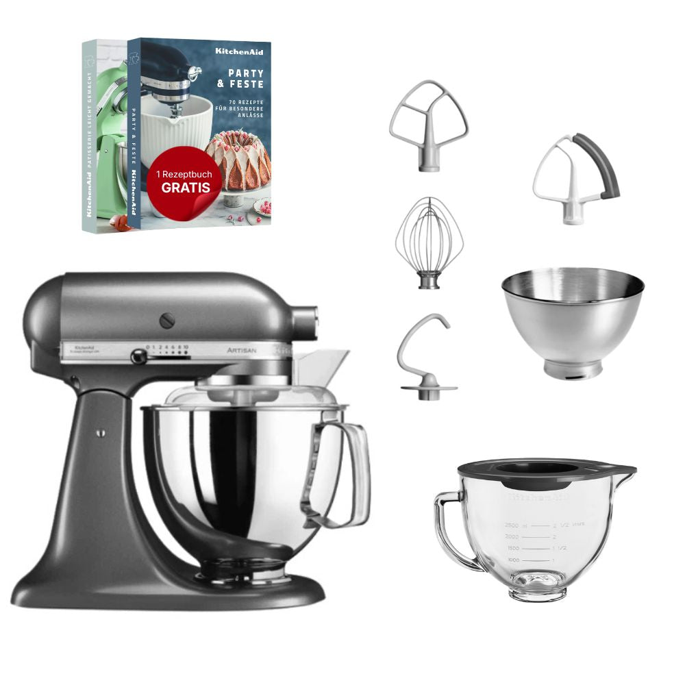 KitchenAid 4,8 L 5KSM175 Artisan Küchenmaschine Glasset mit Glasschüssel