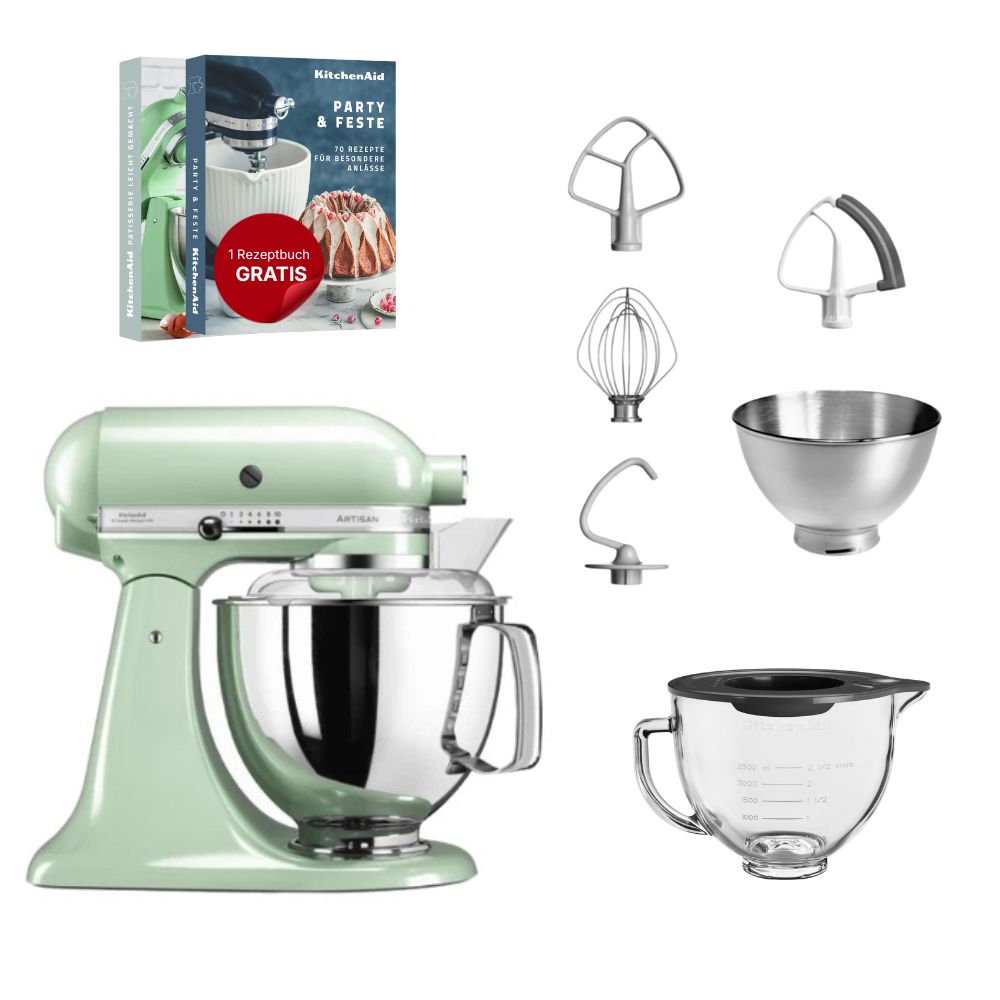KitchenAid 4,8 L 5KSM175 Artisan Küchenmaschine Glasset mit Glasschüssel