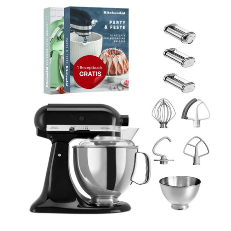 KitchenAid 4,8 L 5KSM175 Artisan Küchenmaschine Pastalover mit Nudelwalzen 3er- Set