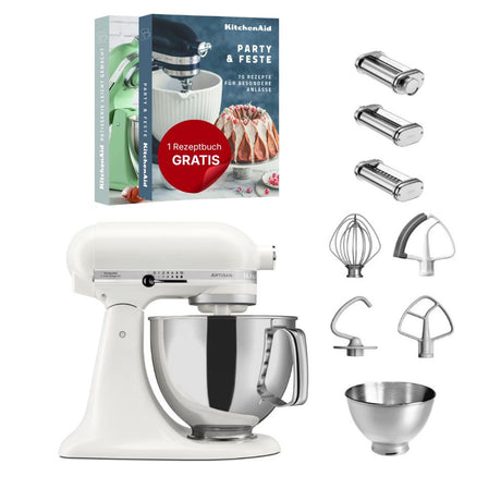 KitchenAid 4,8 L 5KSM175 Artisan Küchenmaschine Pastalover mit Nudelwalzen 3er- Set
