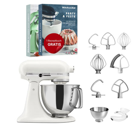 KitchenAid 4,8 L 5KSM175 Artisan Küchenmaschine Steellover mit Edelstahl-Werkzeugen