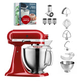 KitchenAid 4,8 L 5KSM185 Artisan Küchenmaschine Beginnerset Artisan Gemüseschneider+Flexirührer