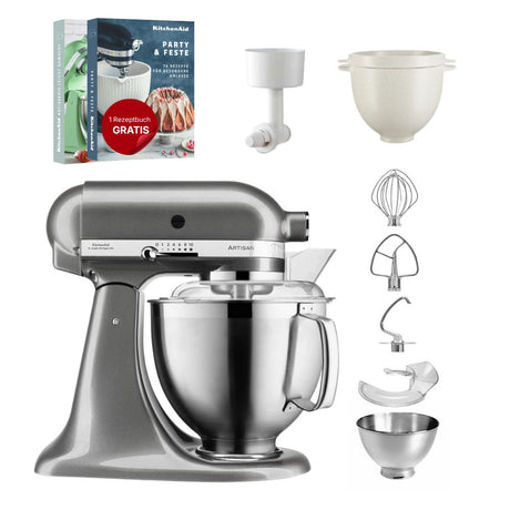 KitchenAid 4,8 L 5KSM185 Artisan Küchenmaschine Breadlover Messerschmidt Getreidemühlenvorsatz, Brotbackschüssel