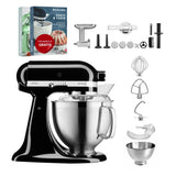 KitchenAid 4,8 L 5KSM185 Artisan Küchenmaschine Meatlover Metallfleischwolf 5KSMMGA Gr. 8 und Spritzgebäckvorsatz