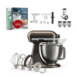 KitchenAid 4,7 L 5KSM50 Artisan Plus Küchenmaschine Allrounderset mit Gemüseschneider + Fleischwolf + Spritzgebäckvorsatz