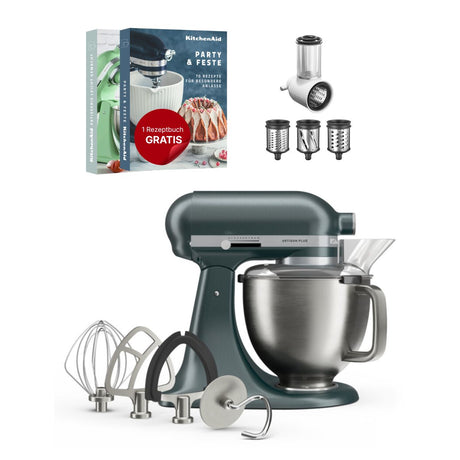 KitchenAid 4,7 L 5KSM50 Artisan Plus Küchenmaschine Beginnerset mit Gemüseschneider