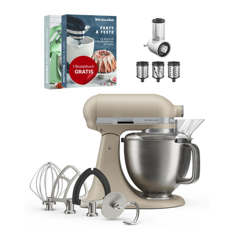 KitchenAid 4,7 L 5KSM50 Artisan Plus Küchenmaschine Beginnerset mit Gemüseschneider