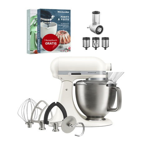 KitchenAid 4,7 L 5KSM50 Artisan Plus Küchenmaschine Beginnerset mit Gemüseschneider