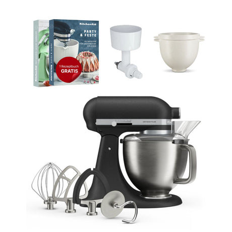 KitchenAid 4,7 L 5KSM50 Artisan Plus Küchenmaschine Breadlover mit Messerschmidt Getreidemühlenvorsatz + Brotbackschüssel