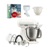 KitchenAid 4,7 L 5KSM50 Artisan Plus Küchenmaschine Breadlover mit Messerschmidt Getreidemühlenvorsatz + Brotbackschüssel