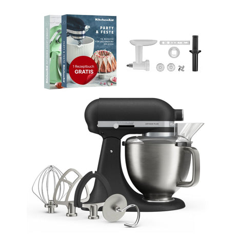 KitchenAid 4,7 L 5KSM50 Artisan Plus Küchenmaschine Cookielover mit Fleischwolf + Spritzgebäckvorsatz