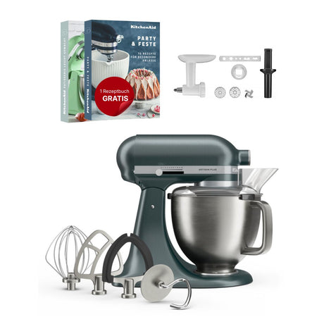 KitchenAid 4,7 L 5KSM50 Artisan Plus Küchenmaschine Cookielover mit Fleischwolf + Spritzgebäckvorsatz
