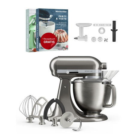 KitchenAid 4,7 L 5KSM50 Artisan Plus Küchenmaschine Cookielover mit Fleischwolf + Spritzgebäckvorsatz