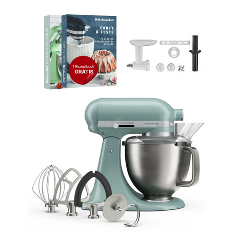 KitchenAid 4,7 L 5KSM50 Artisan Plus Küchenmaschine Cookielover mit Fleischwolf + Spritzgebäckvorsatz