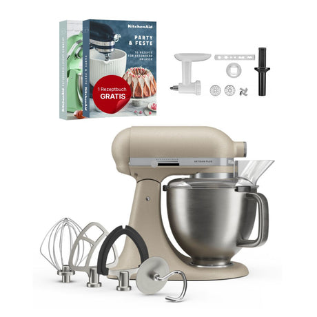 KitchenAid 4,7 L 5KSM50 Artisan Plus Küchenmaschine Cookielover mit Fleischwolf + Spritzgebäckvorsatz