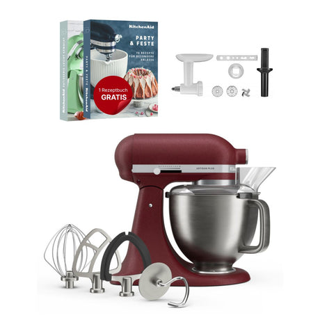KitchenAid 4,7 L 5KSM50 Artisan Plus Küchenmaschine Cookielover mit Fleischwolf + Spritzgebäckvorsatz