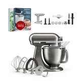 KitchenAid 4,7 L 5KSM50 Artisan Plus Küchenmaschine Meatlover mit Metallfleischwolf + Spritzgebäckvorsatz