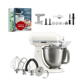 KitchenAid 4,7 L 5KSM50 Artisan Plus Küchenmaschine Meatlover mit Metallfleischwolf + Spritzgebäckvorsatz