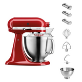KitchenAid 4,8 L 5KSM185 Artisan Küchenmaschine Pastalover 3er Nudelwalzenset