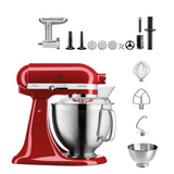 KitchenAid 4,8 L 5KSM185 Artisan Küchenmaschine Meatlover Metallfleischwolf 5KSMMGA Gr. 8 und Spritzgebäckvorsatz