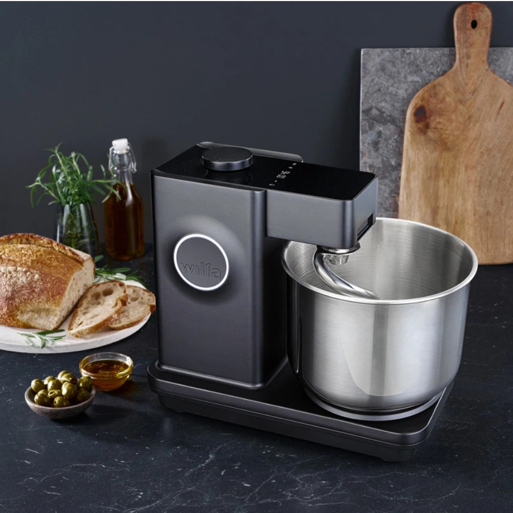 Wilfa Küchenmaschine Probaker Timer KM2BS-T70 schwarz + Tool Adapter + Messerschmidt Gemüseschneider