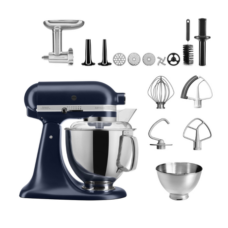 KitchenAid 4,8 L 5KSM175 Artisan Küchenmaschine Meatlover mit Ganzmetall- Fleischwolf und Spritzgebäckvorsatz