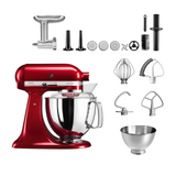 KitchenAid 4,8 L 5KSM175 Artisan Küchenmaschine Meatlover mit Ganzmetall- Fleischwolf und Spritzgebäckvorsatz
