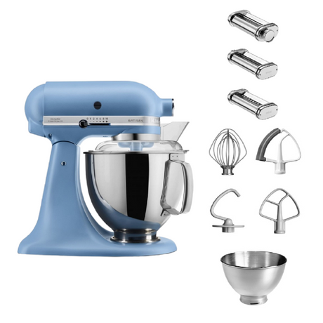 KitchenAid 4,8 L 5KSM175 Artisan Küchenmaschine Pastalover mit Nudelwalzen 3er- Set