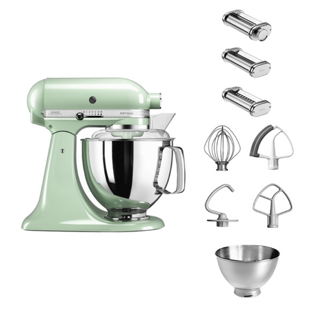 KitchenAid 4,8 L 5KSM175 Artisan Küchenmaschine Pastalover mit Nudelwalzen 3er- Set