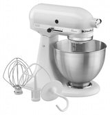 KitchenAid 4,3 L 5K45SS Classic Küchenmaschine Set 4 Fleischwolf+Spritzgebäck+Schüssel+Spritzschutz
