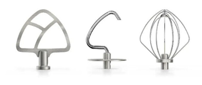 KitchenAid Edelstahlwerkzeuge 3er Set für Küchenmaschinen mit kippbarem Motorkopf 5KSMTH3PSS
