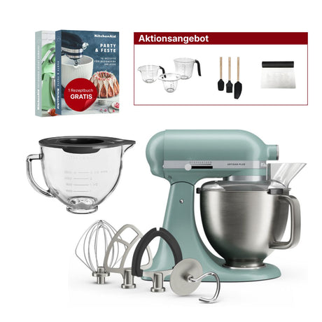 KitchenAid 4,7L 5KSM50PKVE Küchenmaschine - Artisan Plus mit GRATIS Glasschüssel