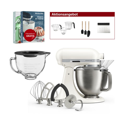 KitchenAid 4,7L 5KSM50PKVE Küchenmaschine - Artisan Plus mit GRATIS Glasschüssel